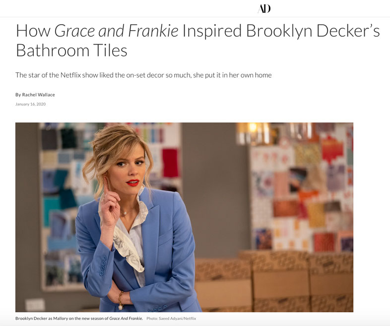 How Grace and Frankie inspired Brooklyn Decker's Bathroom Tiles