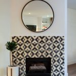 Serengeti cement tiles used for a fireplace