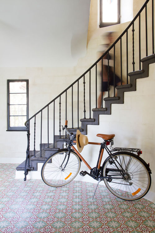 Sofia cement tile used for an entryway