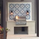 Granada Tile's Cluny cement tiles add beauty to an outdoor grill