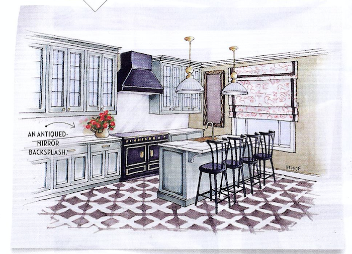 Interior Designer Jenny Wolf Sketches A Gorgeous Kitchen