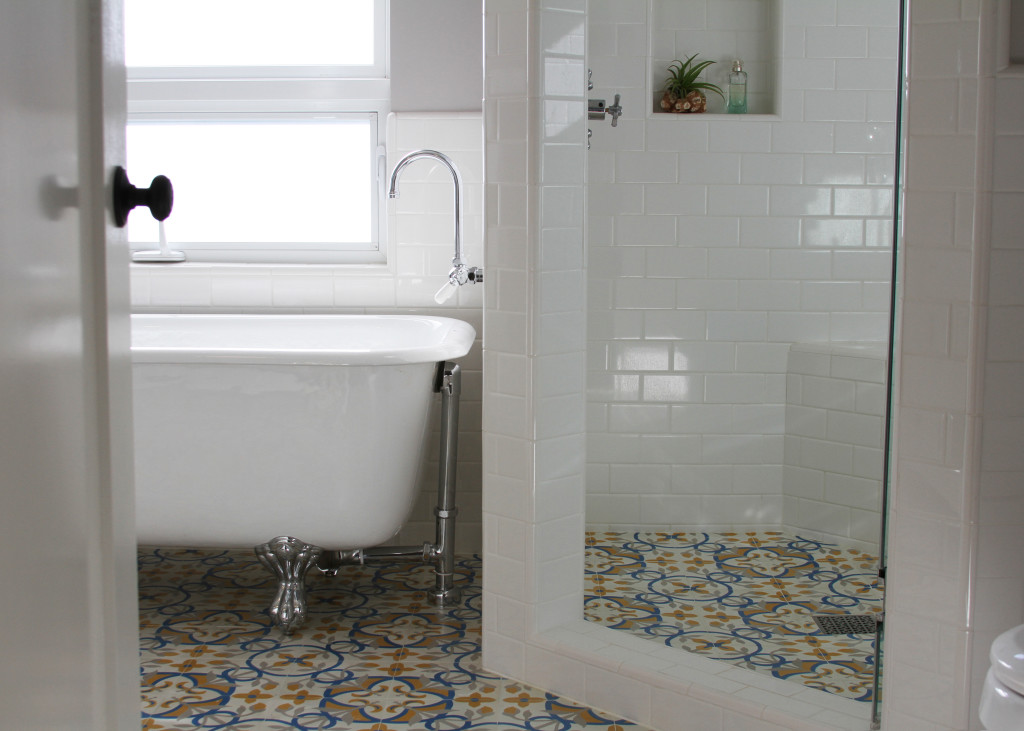 Update Your White Bathroom With Granada Cement Tile Update Your White Bathroom With Granada Cement Tile
