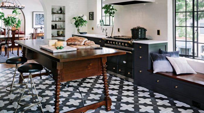 Badajoz cement tiles ground this stunning Portland kitchen designed by Jessica Helgerson Interior Design