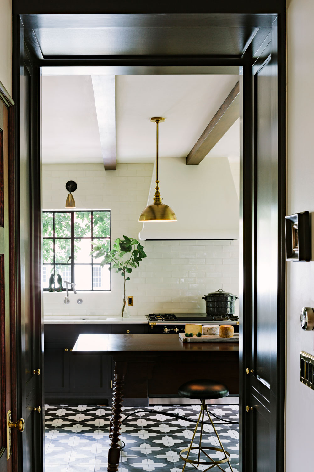 Badajoz cement tiles ground this stunning Portland kitchen designed by Jessica Helgerson Interior Design