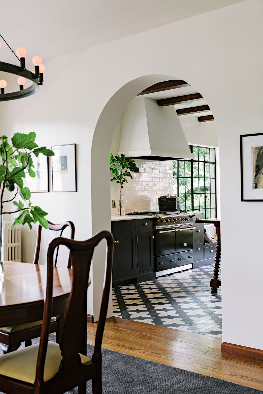 Badajoz cement tiles ground this stunning Portland kitchen designed by Jessica Helgerson Interior Design