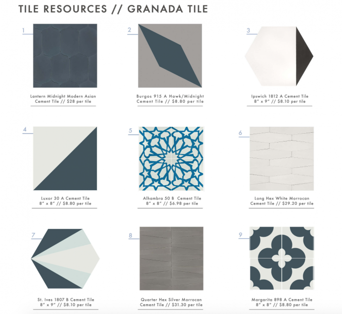 Emily Henderson chooses her favorites from Granada cement tile