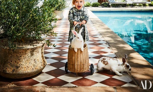 Nate Berkus' Granada Tile covered deck in AD. Photo by Douglass Friedman