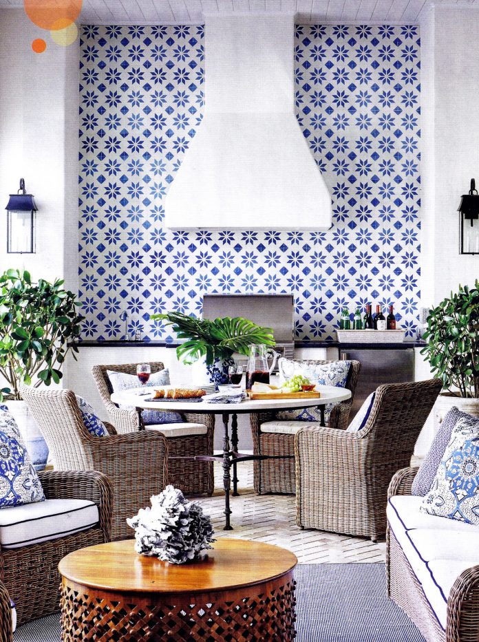 Granada Tile's Calais cement tiles on the cover of House Beautiful