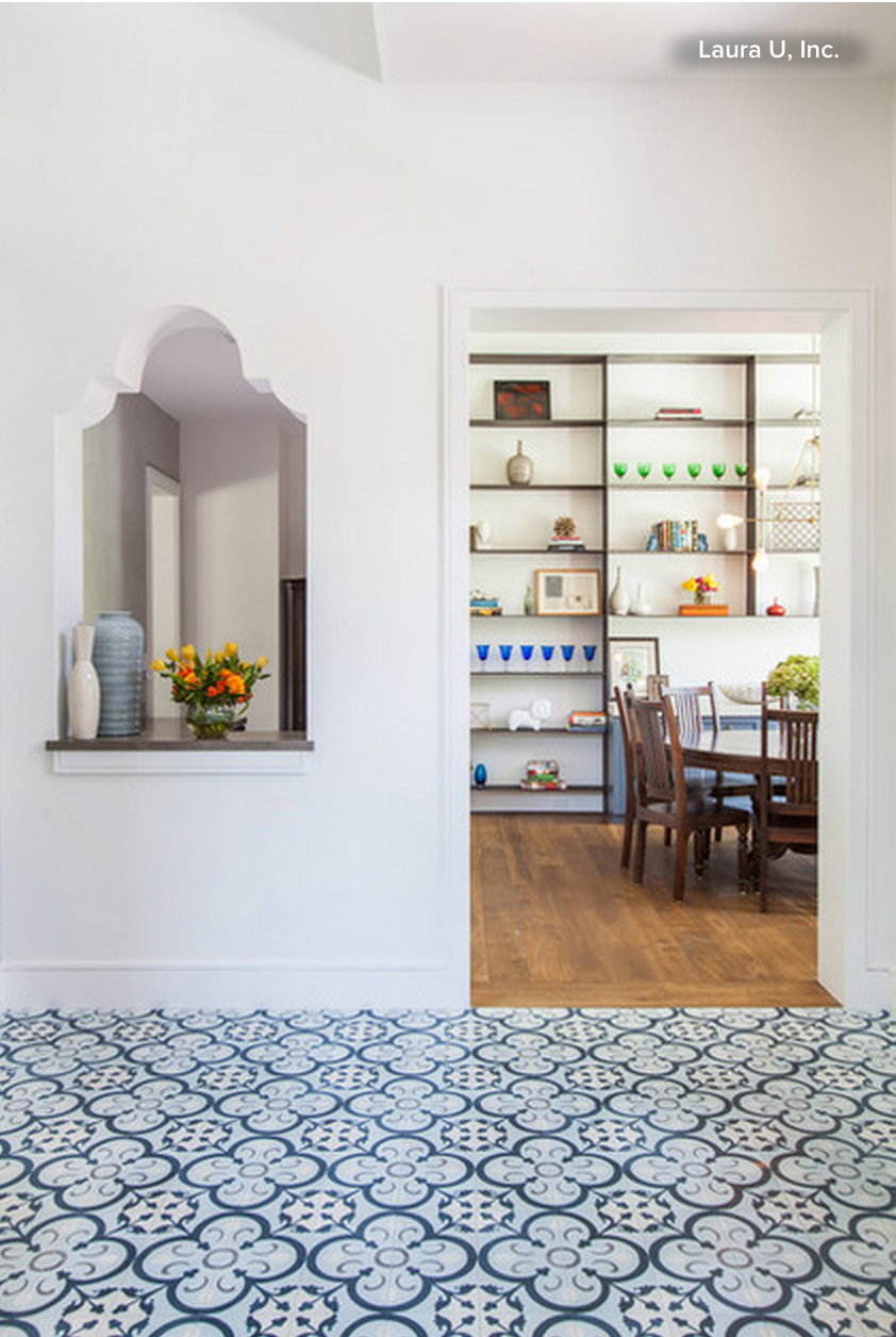 Granada Tile's Normandy cement tile in a project by Laura Umansky