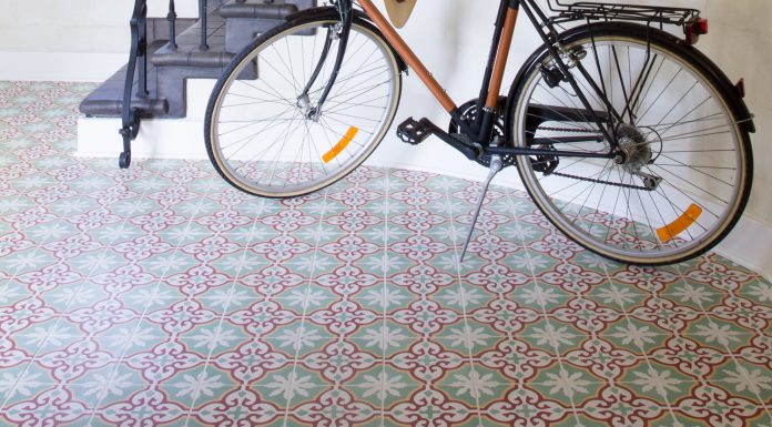 Granada Tiles Sofia cement tiles in the entryway, photo by Marcia Prentice,