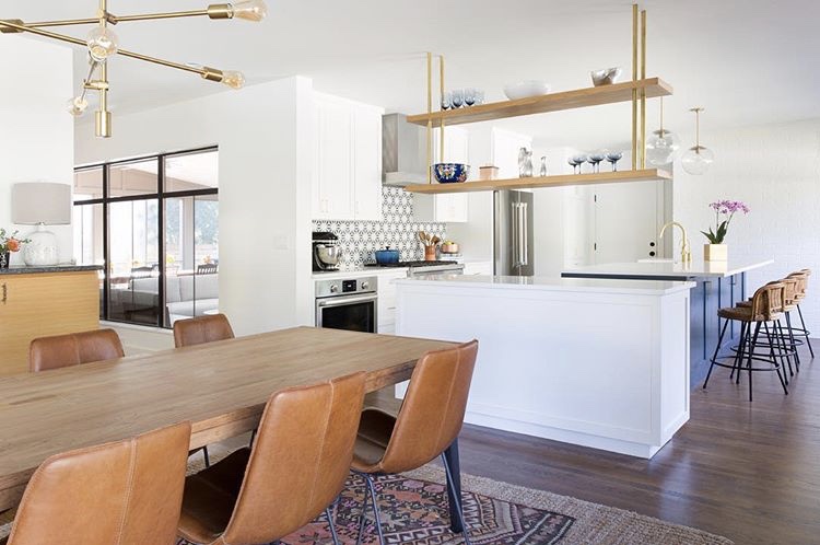 An Austin kitchen is elevated by a backsplash of Granada Tile's Tunis cement tiles 