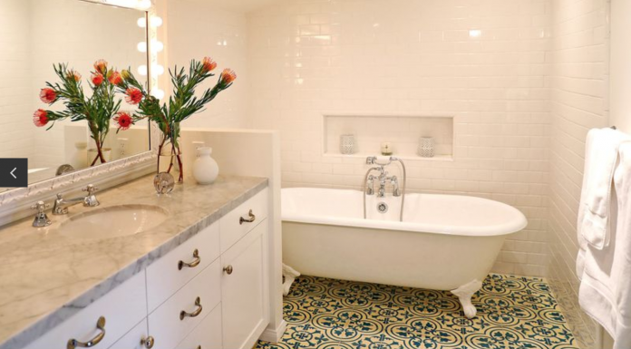 Granada Tile's Cluny cement tiles give actress Heather Graham's home a zen world traveler look