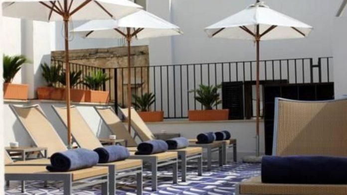 Gio Pointi-style cement tiles at Spain's Hotel Cort