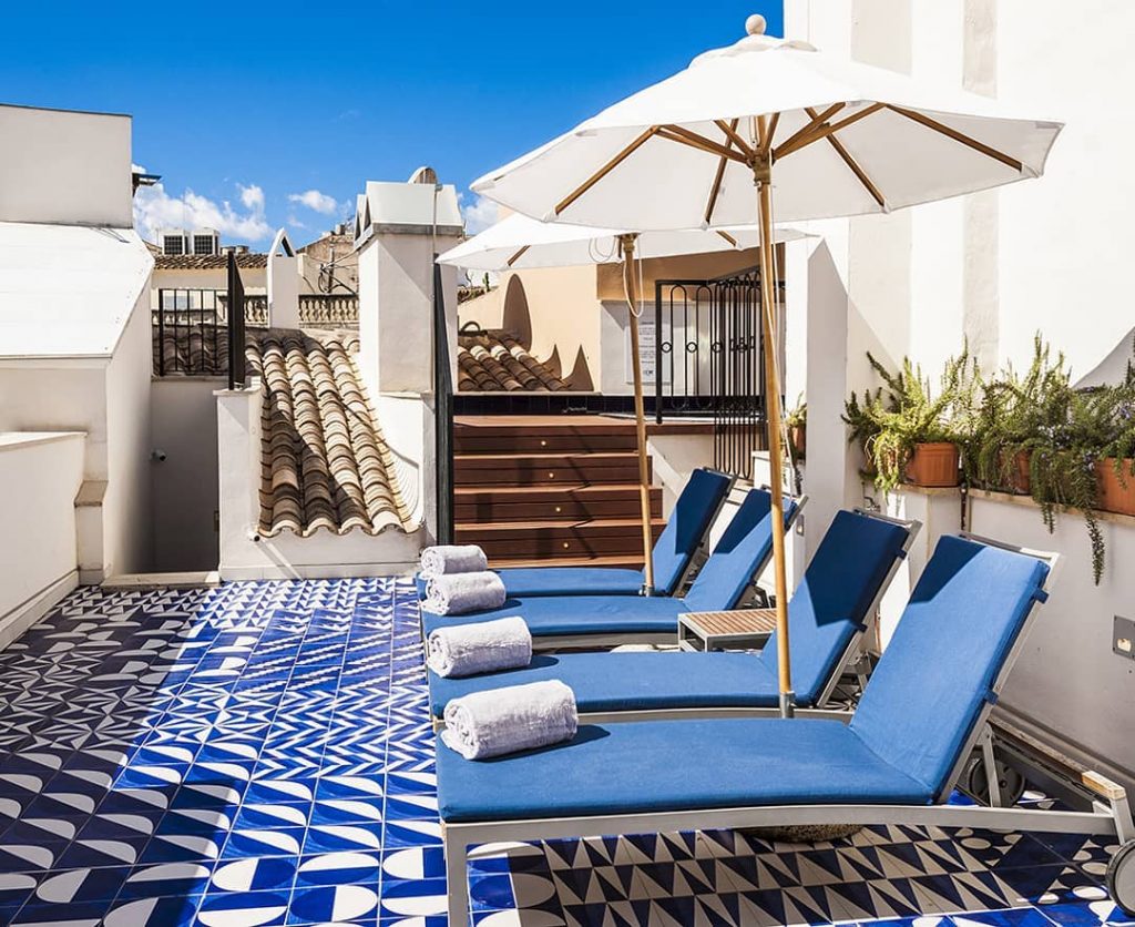 Gio Pointi-style cement tiles at Spain's Hotel Cort