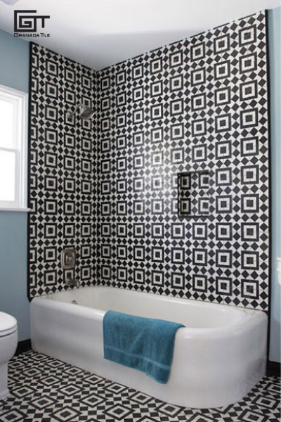 Granada Tile company's Fez design in a bathroom