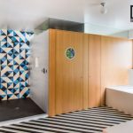 Santander stripes and Maldon tiles in the bathroom