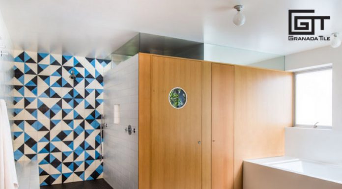 Santander stripes and Maldon tiles in the bathroom