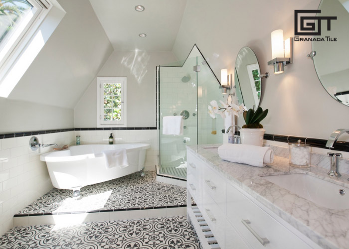 St. Tropez cement tile design for a bathroom