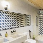 Bathroom with a patchwork design