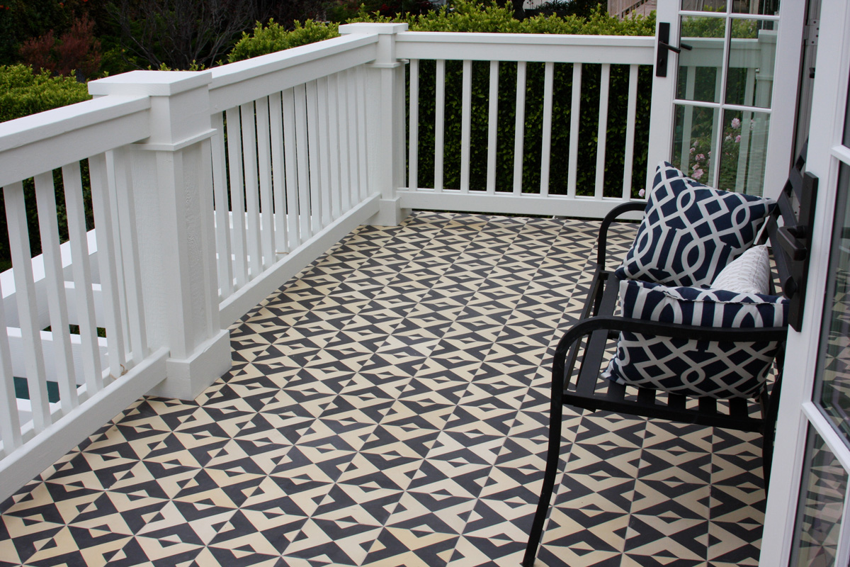 Patio with Barcelona cement tiles