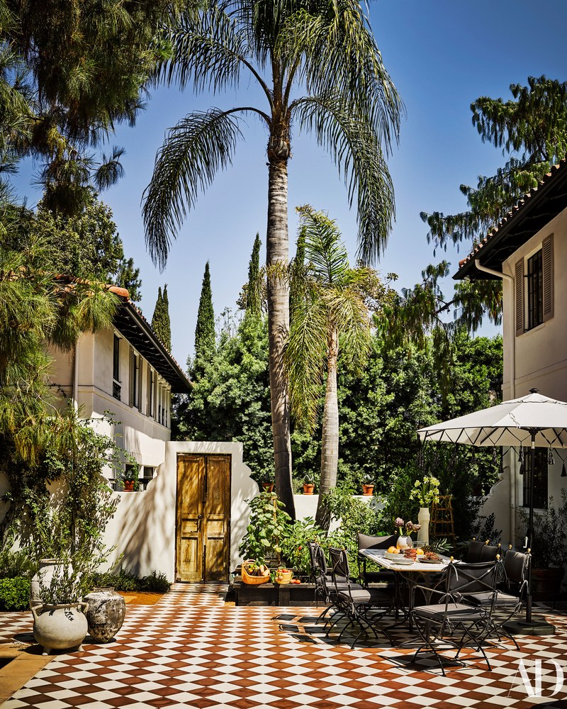 LA patio surrounded with Granada cement tiles