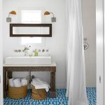 A bathroom with Fez cement tile flooring