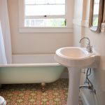 A bathroom with Granada Tile's Sofia pattern