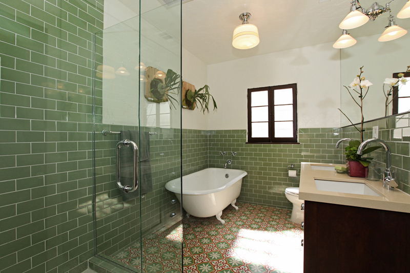 ModOp Design features Granada Cement Tile's Sofia in LA Bathroom