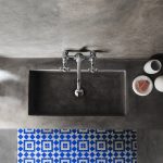 Sink floor with Fez cement tile from Granada Tile's Echo collection
