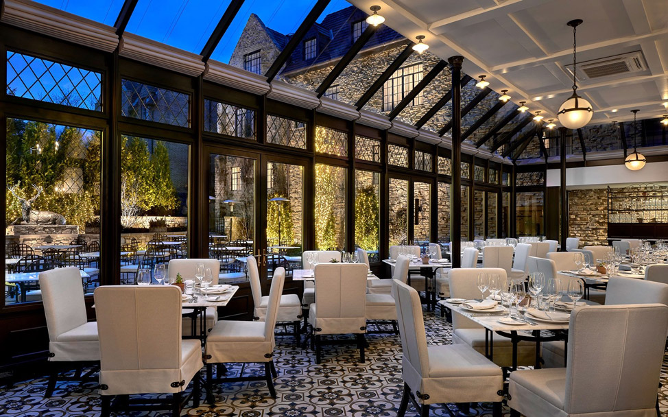 A restaurant designed using cement tiles from Granada Tile