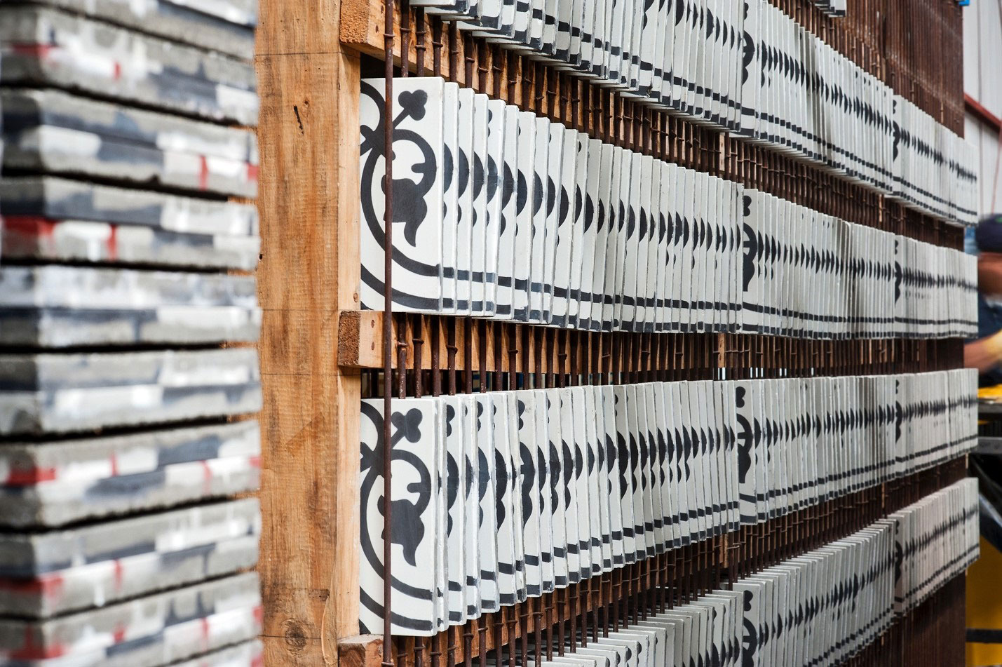 a concrete tile with different patterns