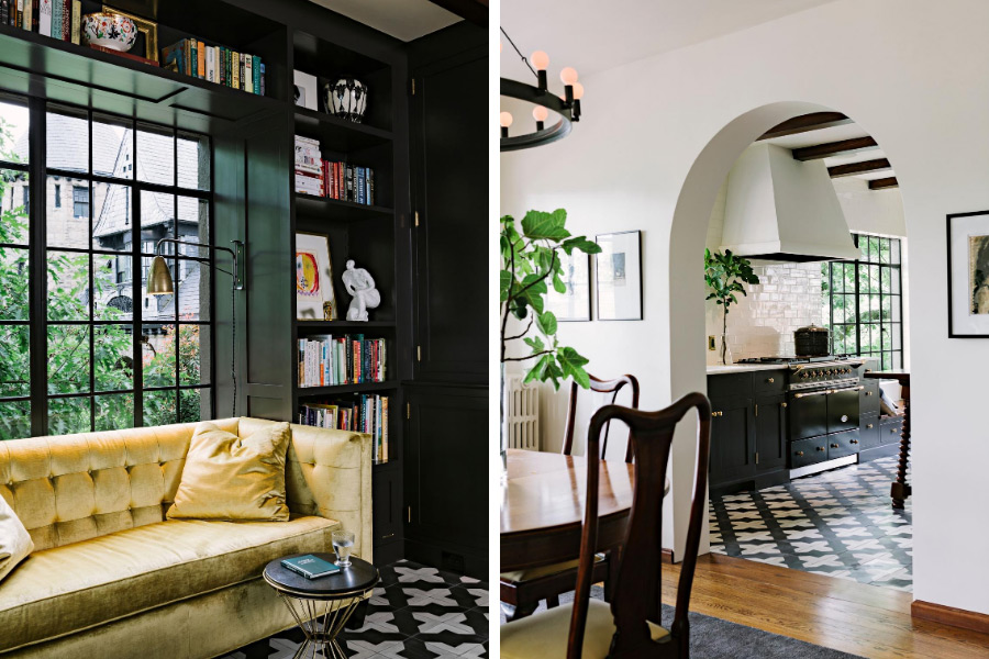 Badajoz cement tiles in a home designed by Jessica Helgerson Design