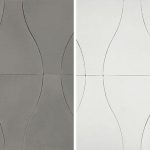 Funnel cement tiles in silver and white