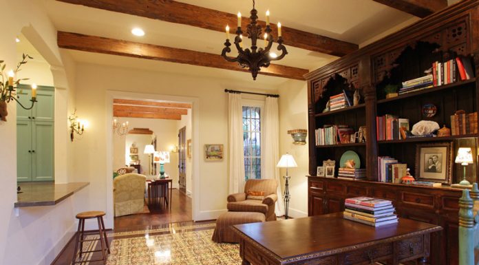 Home office designed by Mirador Builders using St Tropez cement tiles