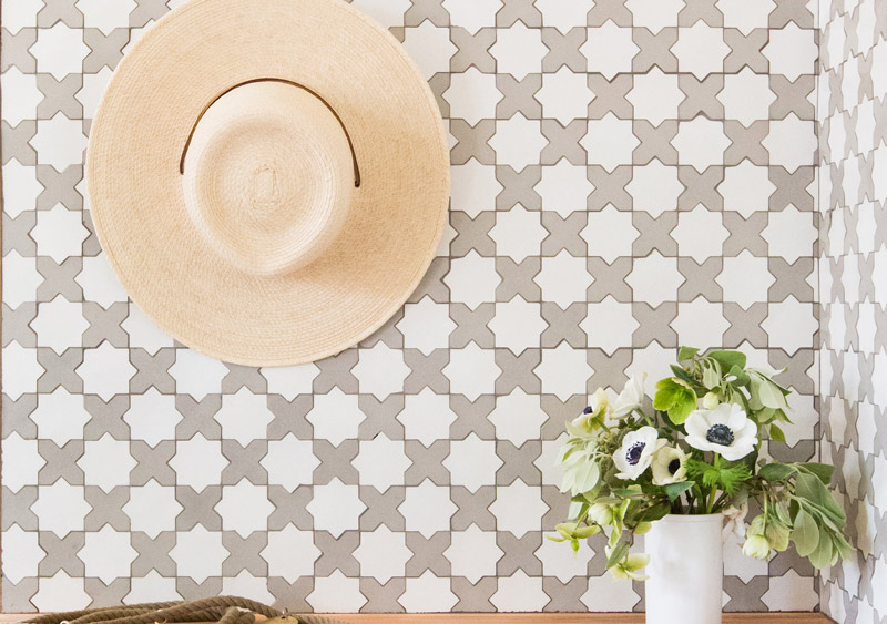 A boho home with Granada Tile's Star&Cross pattern