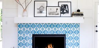 Beautiful fireplace crafted using Hokkaido Cement Tiles