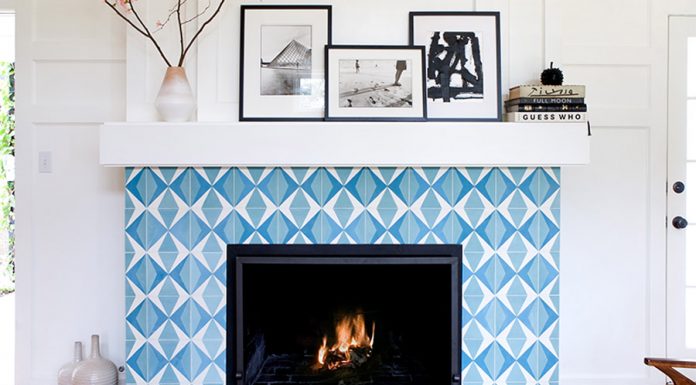 Beautiful fireplace crafted using Hokkaido Cement Tiles