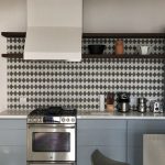 Trellis cement tiles used to make a aesthetically pleasing kitchen