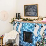 Christmas Fireplace using Granada Tile's Fez Pattern