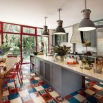 Vibrant floor design mixes our Salamanca, Majorca, and Asturias tiles