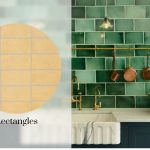 Simple rectangular tiles in shades of gem green