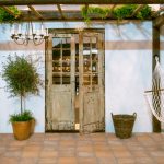 Architectural salvage-style wooden doors