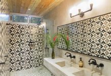 echo cement tile in the shower from granada tile