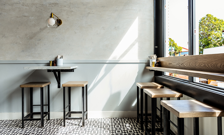 Corner of elegant restaurant with Granada Tile geometric Fez tiles