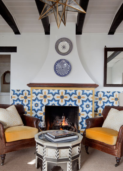 Casa Laguna Hotel’s lobby showcases Granada Tile Company’s Estrella cement tiles.