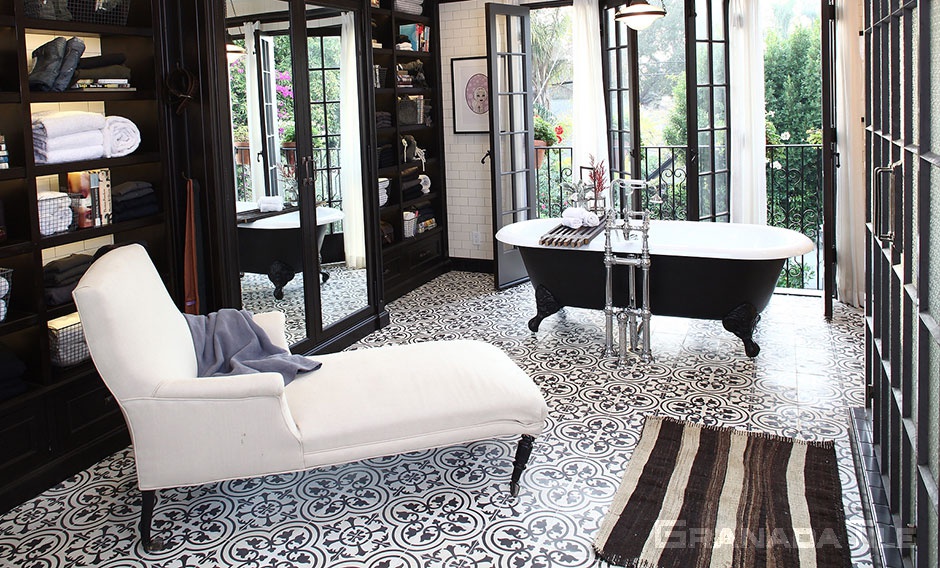 Residential Cement Tiles Concrete Floor And Wall Tiling Granada Tile Cement Tile Floor Bathroom