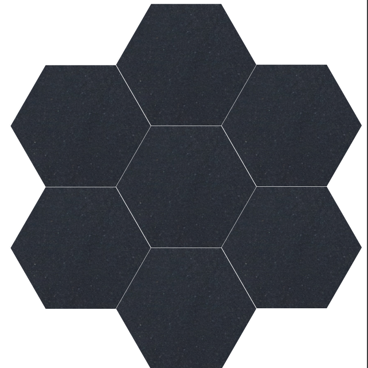 8" x 9" Hexagon - Black