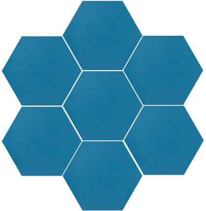 8" x 9" Hexagon - Blue