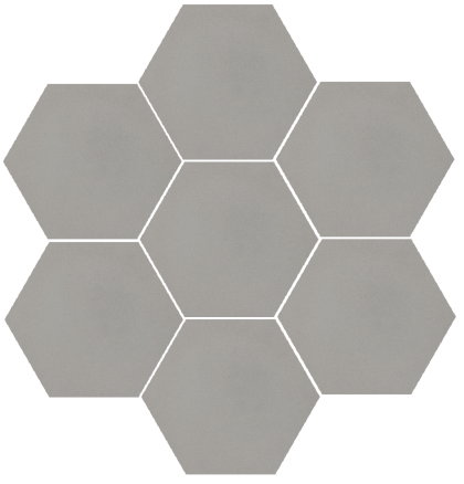 8" x 9" Hexagon - Grey