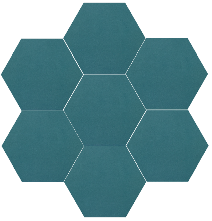 8" x 9" Hexagon - Teal